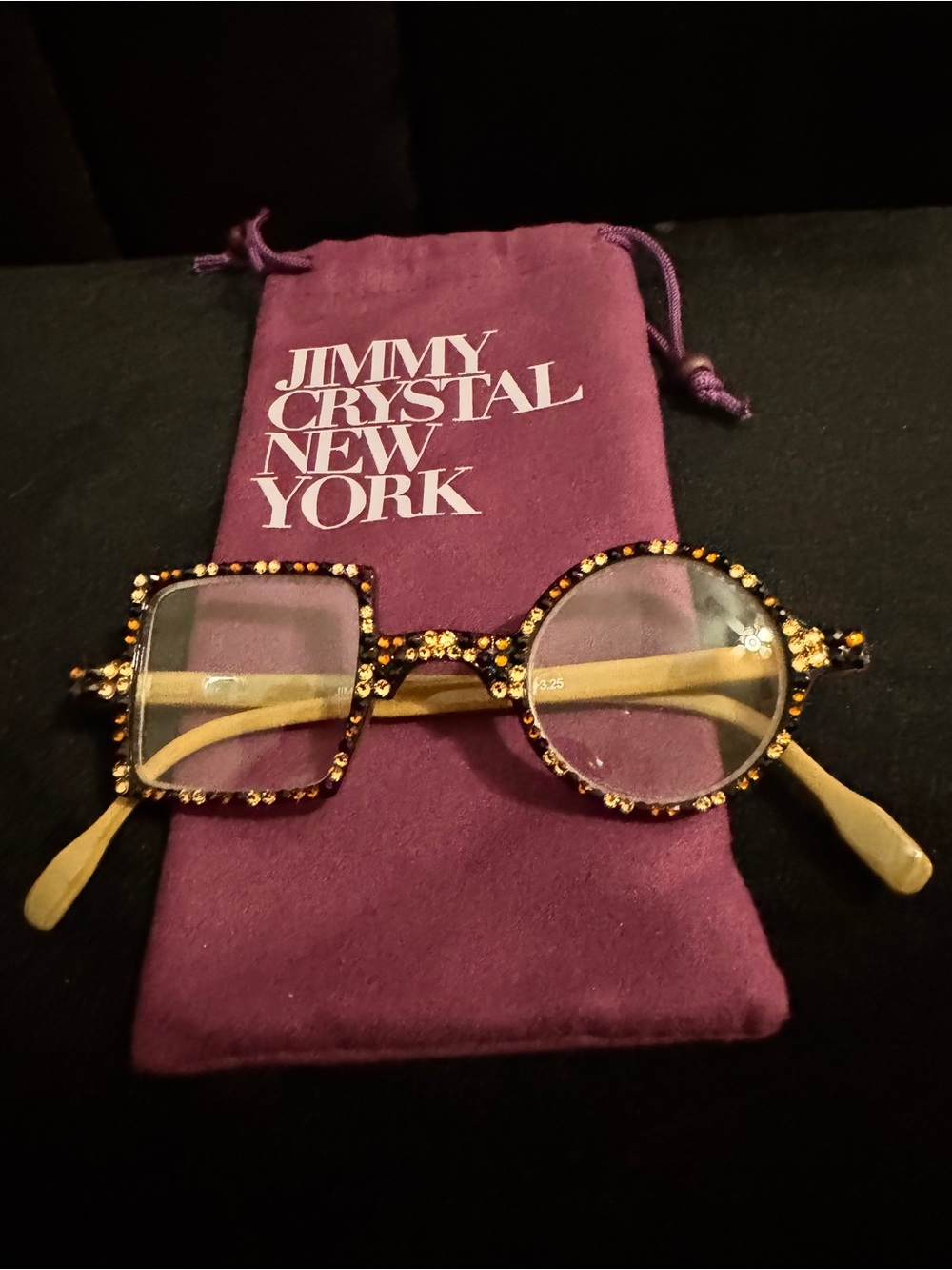 Jimmy Crystal New York Two-Shape Crystal Accent Glasses in Gold and Black